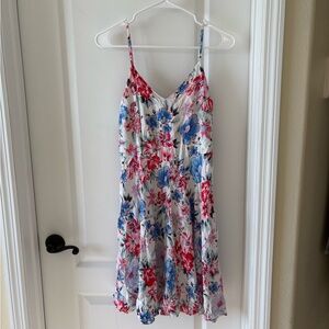 GAP White Floral Cami Sundress Smocked Back Size Small